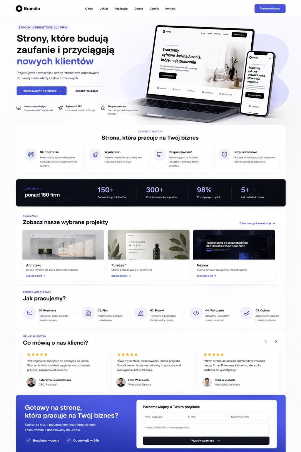 Przykładowy projekt landing page
